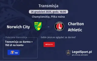 Norwich City - Charlton Athletic gdzie oglądać? (26.12)