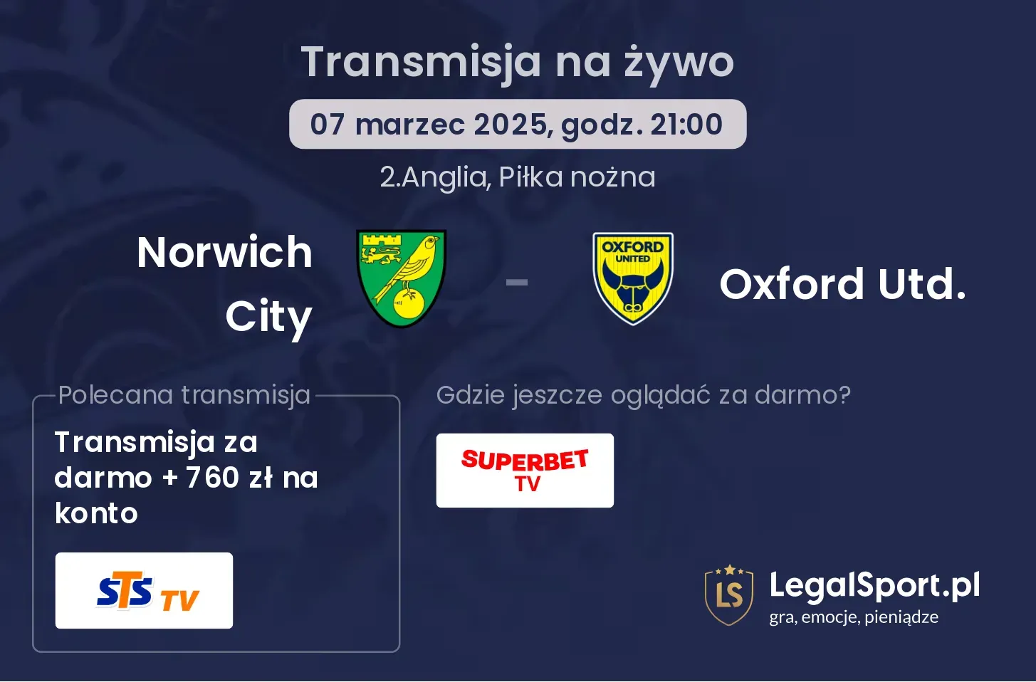 Norwich City - Oxford Utd. gdzie oglądać?