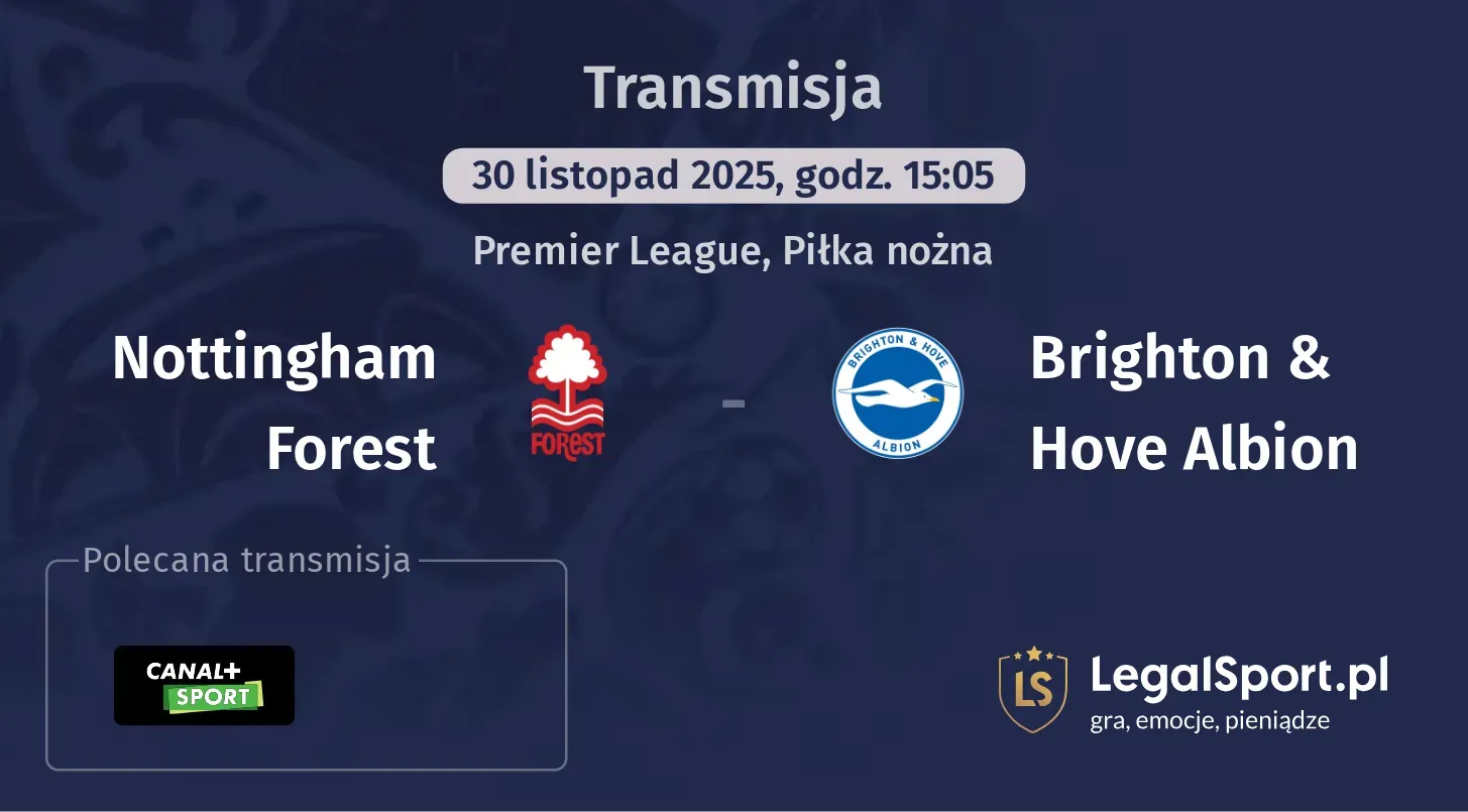 Nottingham Forest - Brighton & Hove Albion Transmisje