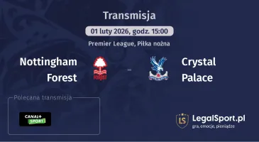 Nottingham Forest - Crystal Palace gdzie oglądać (01.02.2026)