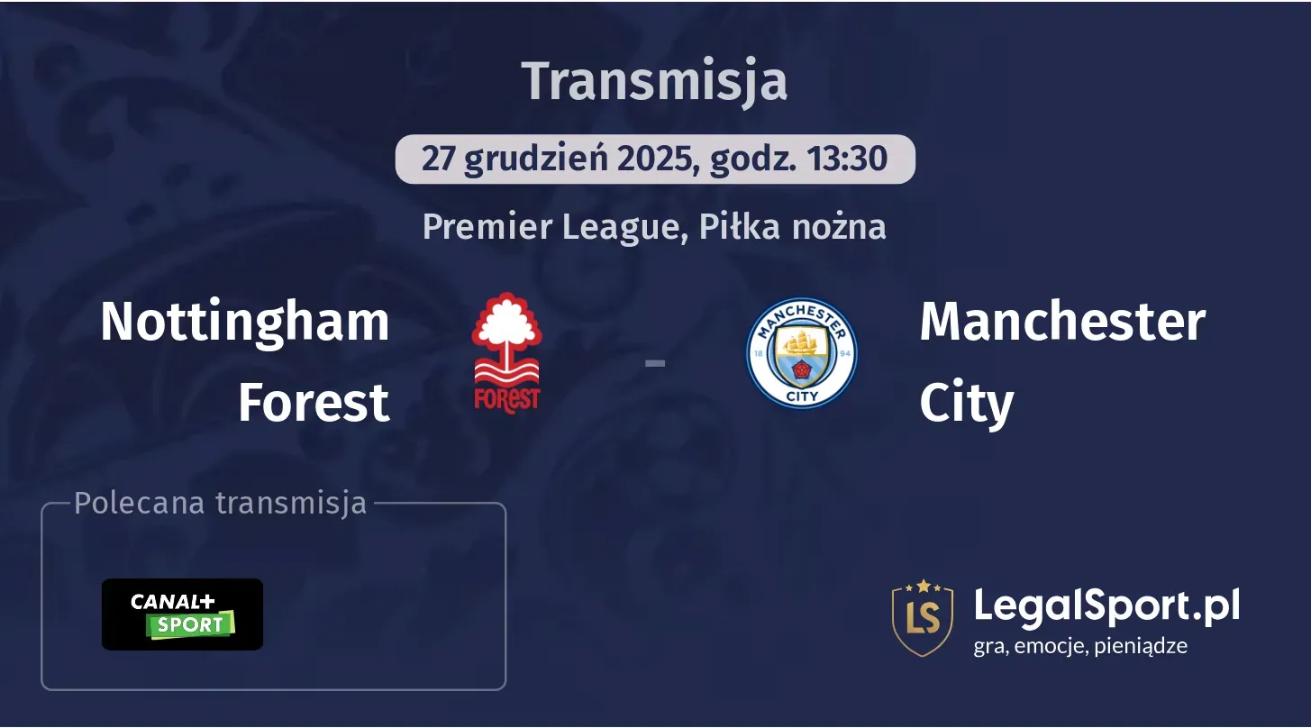 Nottingham Forest - Manchester City Transmisje