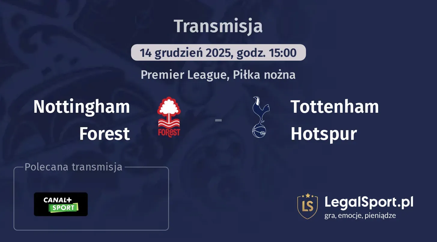 Nottingham Forest - Tottenham Hotspur Transmisje