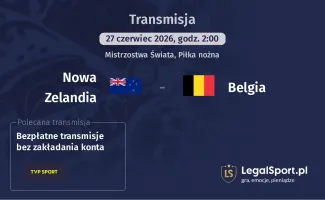 Nowa Zelandia - Belgia gdzie oglądać? (27.06)