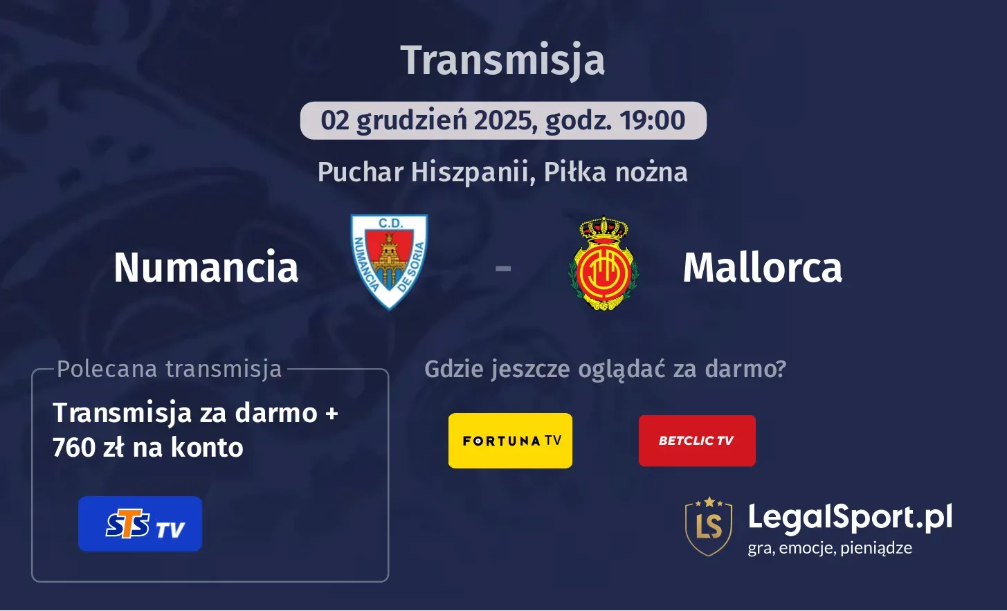 Numancia - Mallorca Transmisje