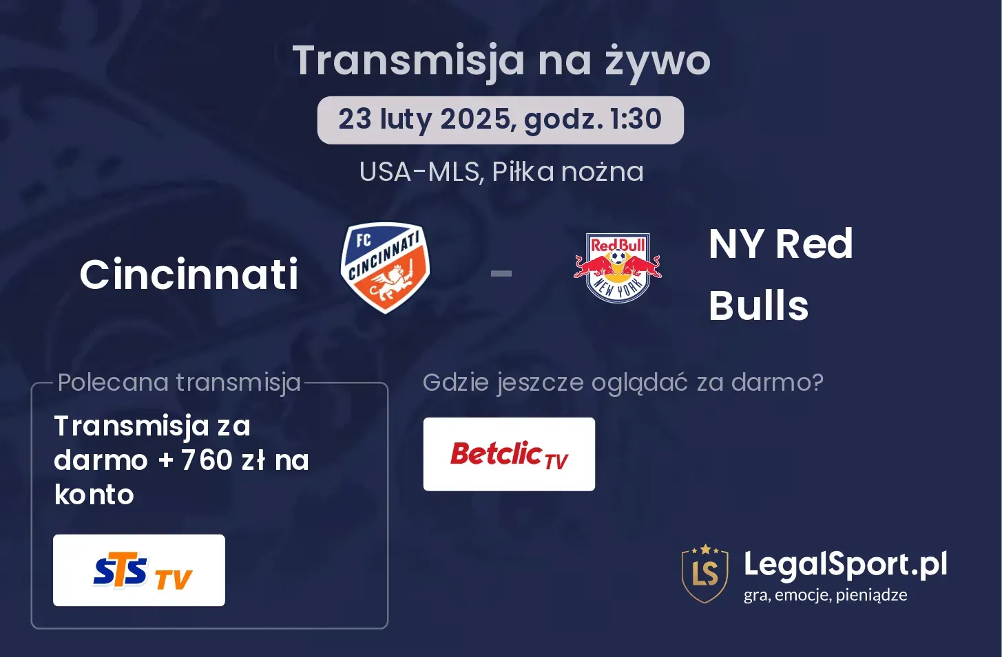 Cincinnati - NY Red Bulls gdzie oglądać transmisję?