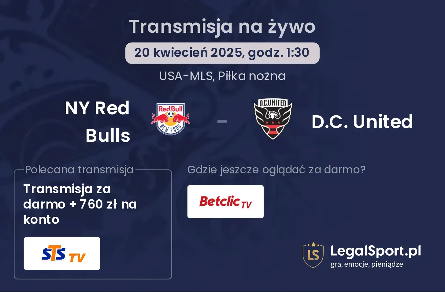 NY Red Bulls - D.C. United gdzie oglądać?