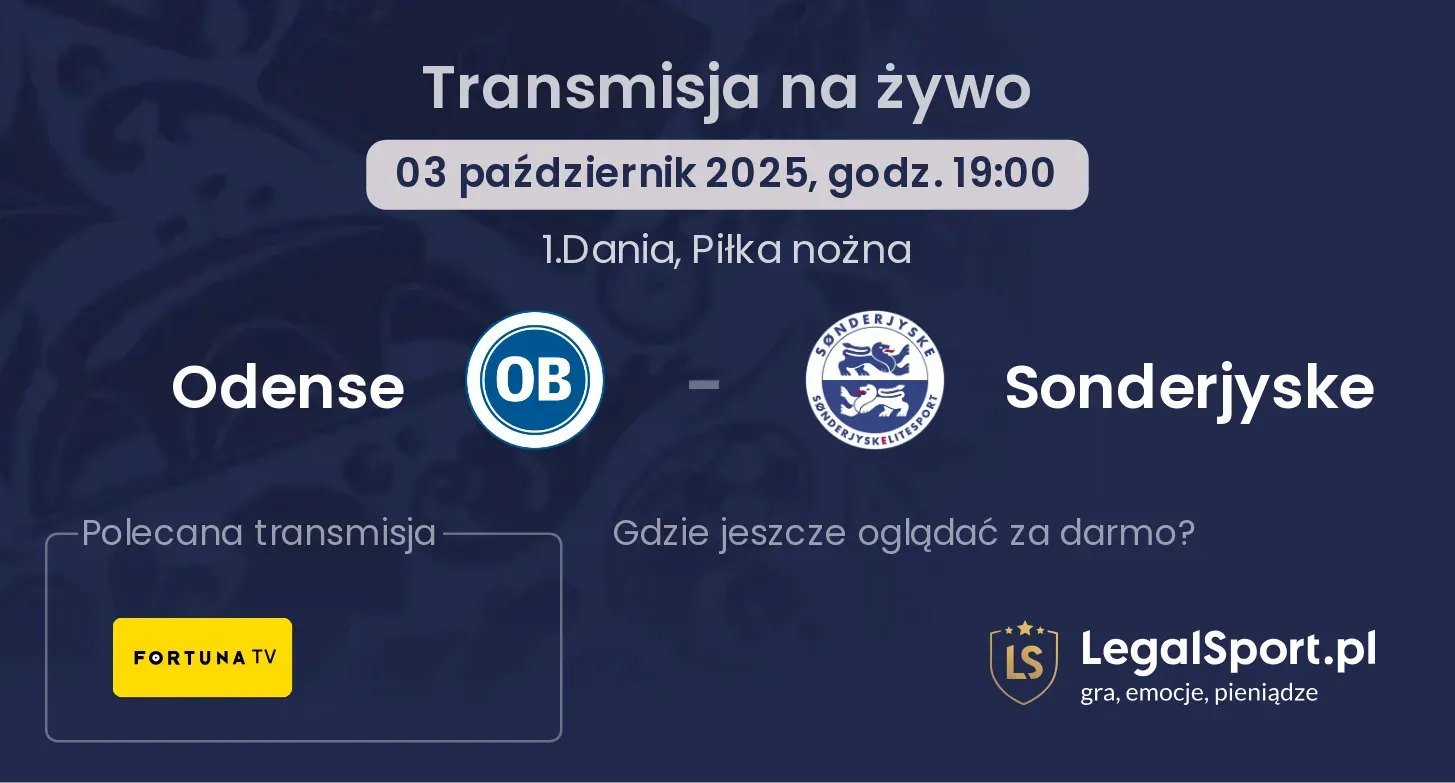 Odense - Sonderjyske transmisja na żywo