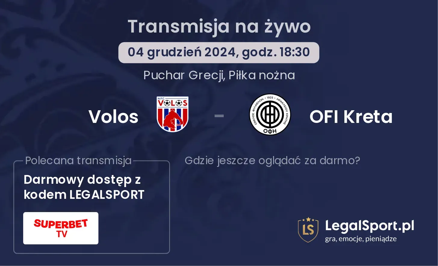 Volos - OFI Kreta gdzie oglądać?