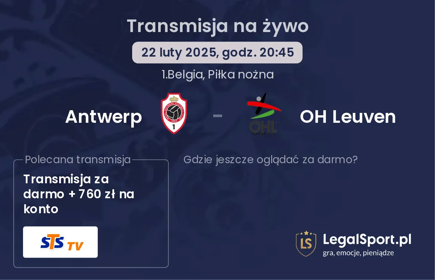 Antwerp - OH Leuven gdzie oglądać?