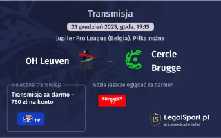 OH Leuven - Cercle Brugge gdzie oglądać? (21.12)