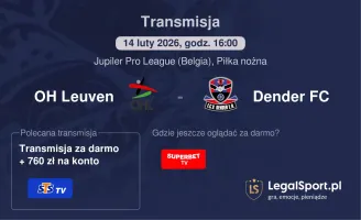 OH Leuven - Dender FC gdzie oglądać? (14.02)