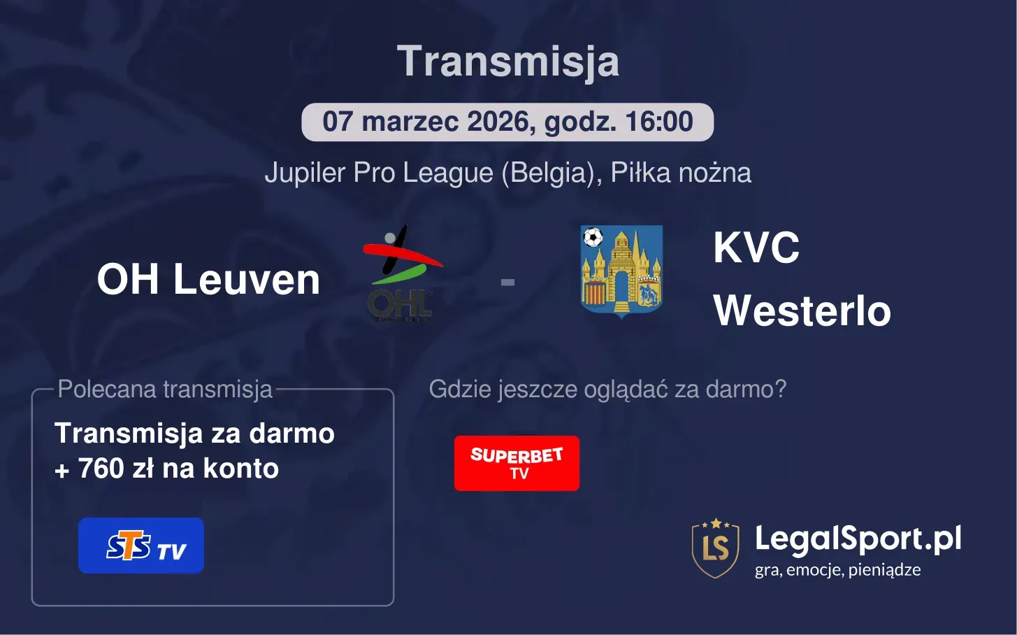 OH Leuven - KVC Westerlo Transmisje