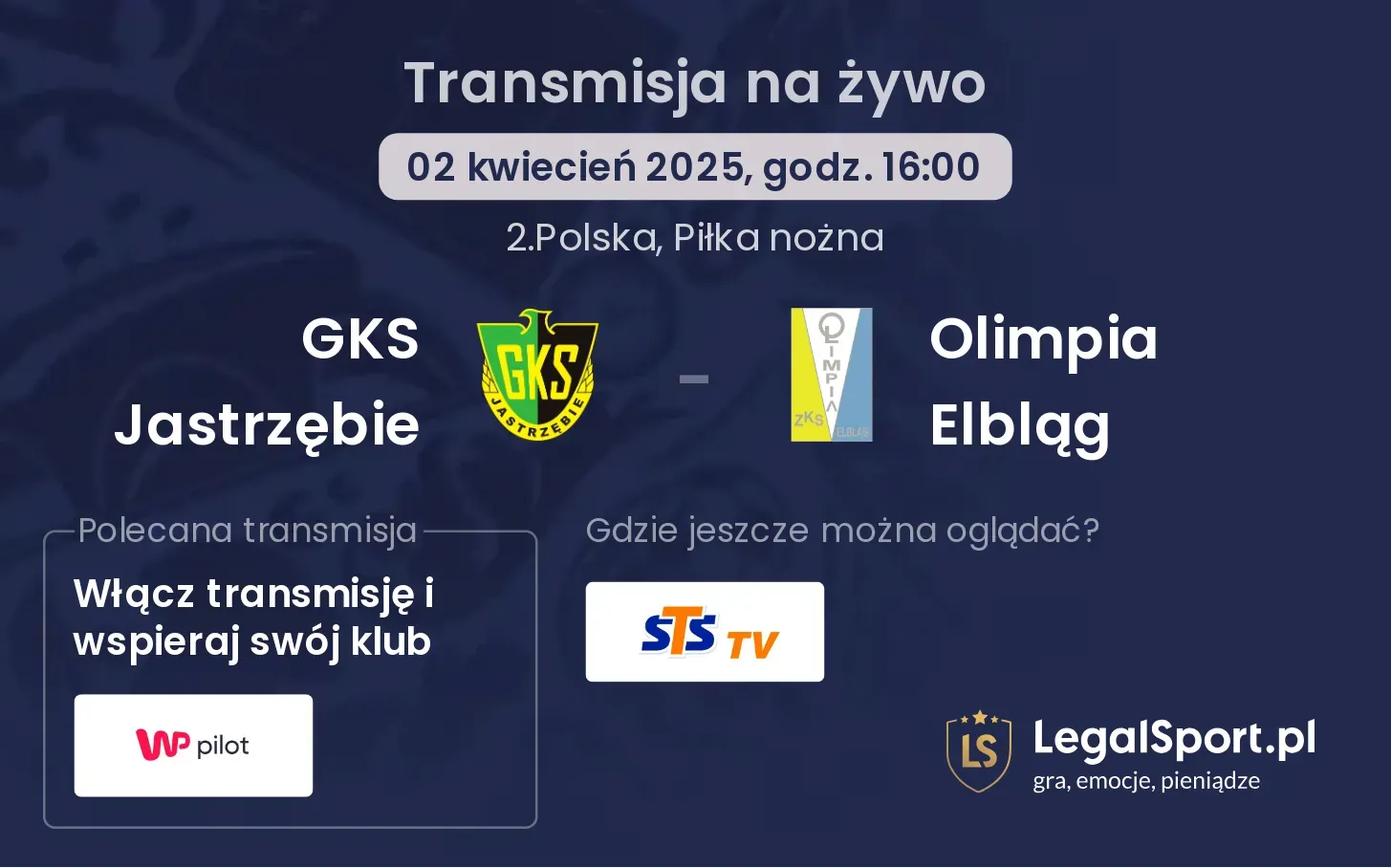 GKS Jastrzębie - Olimpia Elbląg gdzie oglądać?