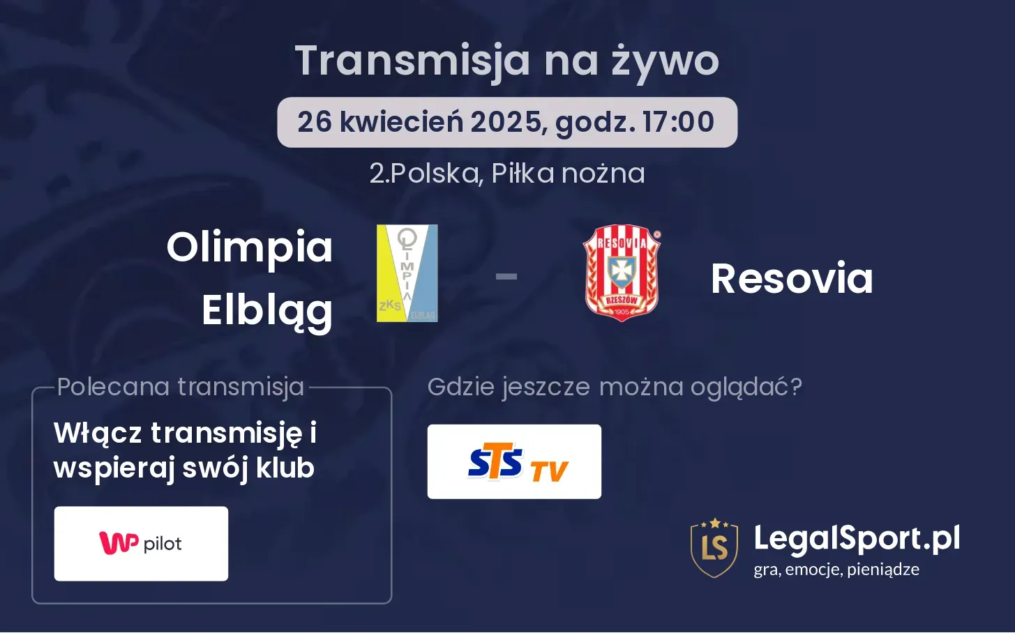 Olimpia Elbląg - Resovia gdzie oglądać?