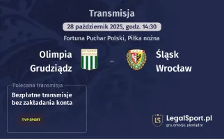 Olimpia Grudziądz - Śląsk Wrocław gdzie oglądać?