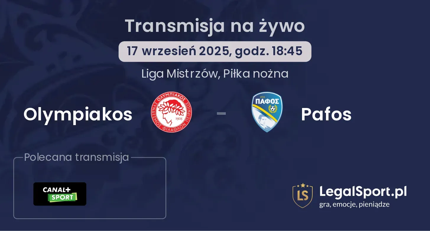 Olympiakos - Pafos transmisja na żywo
