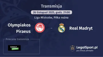 Olympiakos Piraeus - Real Madryt gdzie oglądać? (26.11)