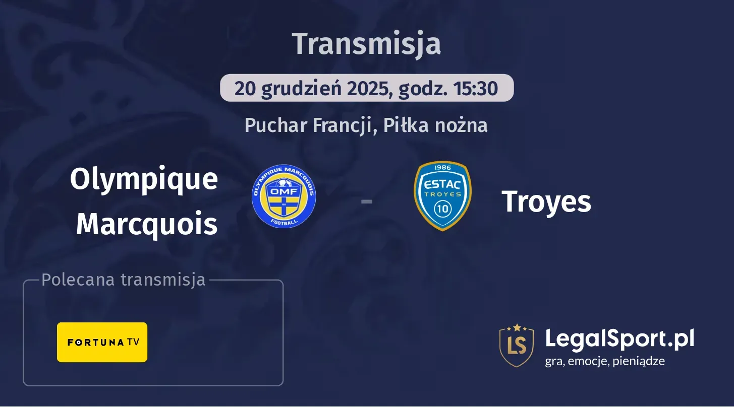 Olympique Marcquois - Troyes Transmisje