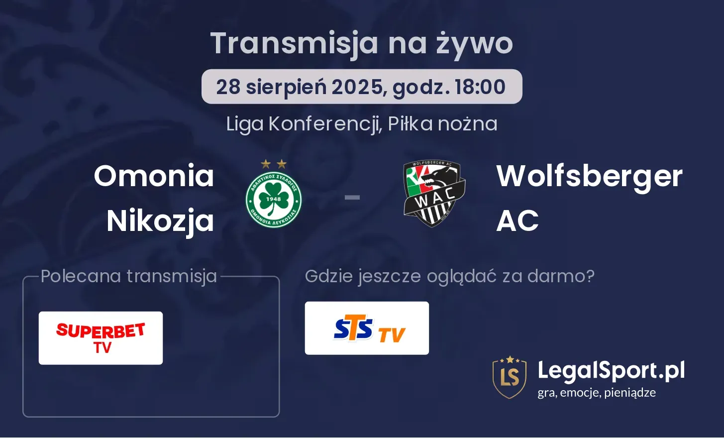 Omonia Nikozja - Wolfsberger AC gdzie oglądać?