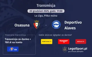 Osasuna - Deportivo Alaves gdzie oglądać? (20.12)