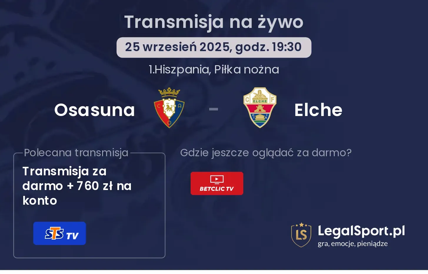Osasuna - Elche gdzie oglądać?