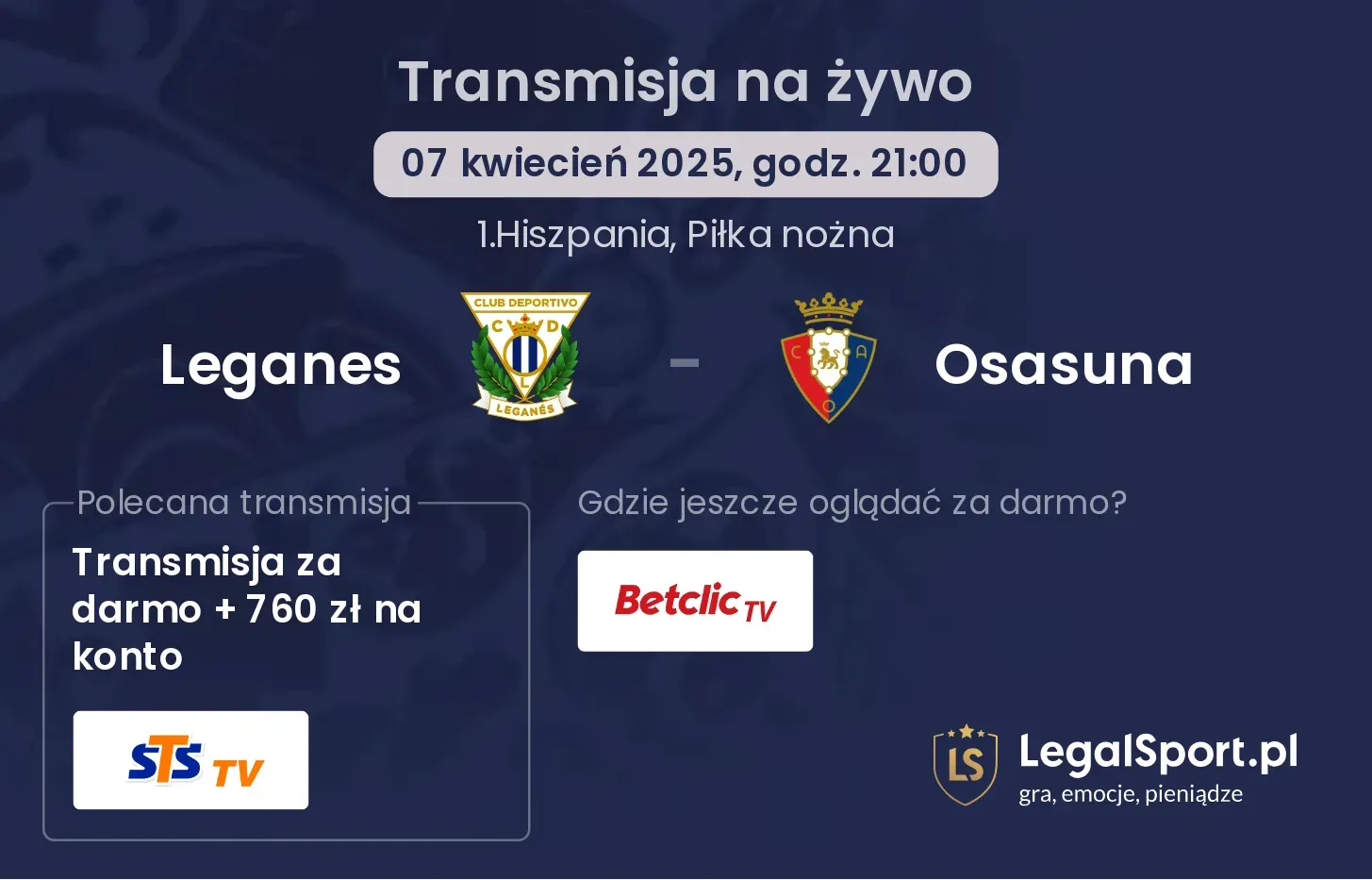 Leganes - Osasuna gdzie oglądać?