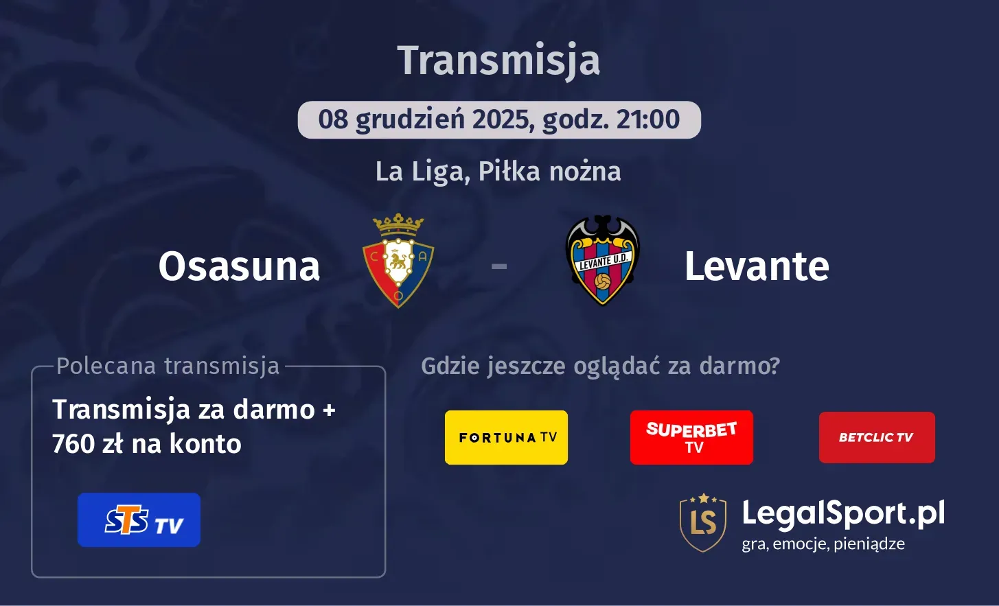 Osasuna - Levante Transmisje