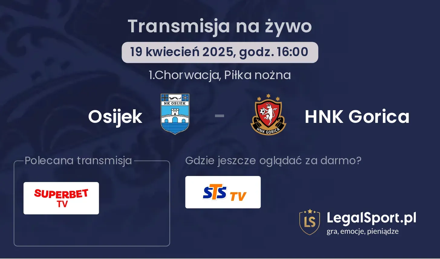 Osijek - HNK Gorica gdzie oglądać?