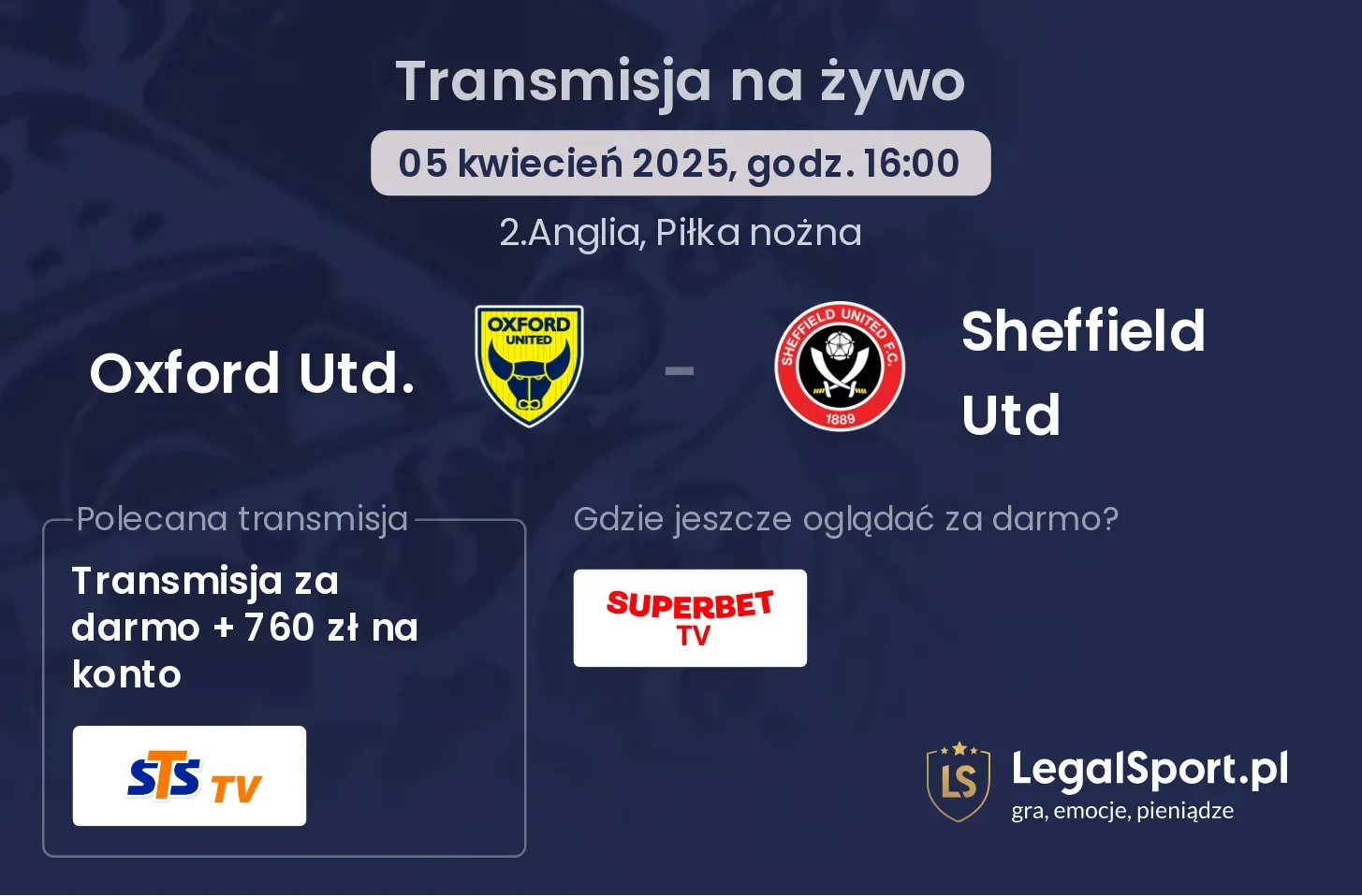 Oxford Utd. - Sheffield Utd gdzie oglądać?
