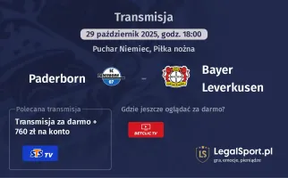 Paderborn - Bayer Leverkusen gdzie oglądać?