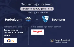 Paderborn - Bochum gdzie oglądać?