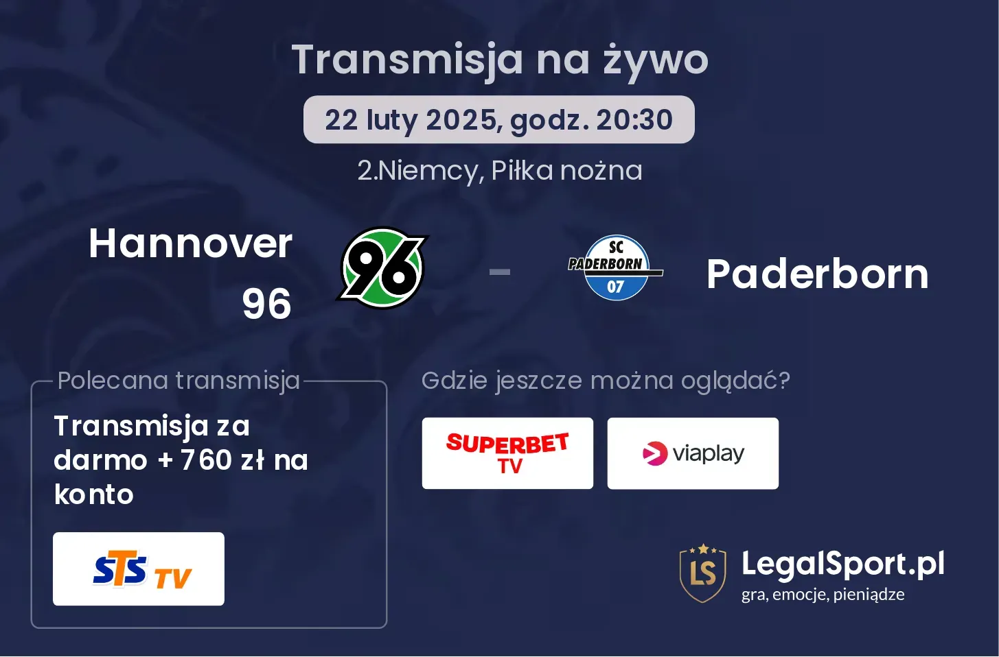Hannover 96 - Paderborn gdzie oglądać?