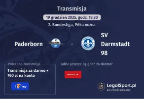 Paderborn - SV Darmstadt 98 gdzie oglądać (19.12.2025)
