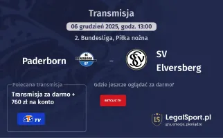 Paderborn - SV Elversberg gdzie oglądać? (06.12)
