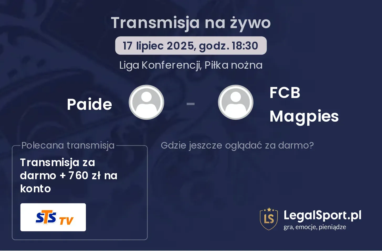 Paide - FCB Magpies transmisja na żywo