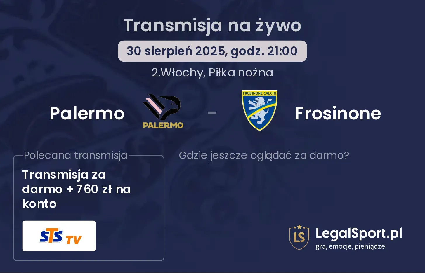 Palermo - Frosinone gdzie oglądać?