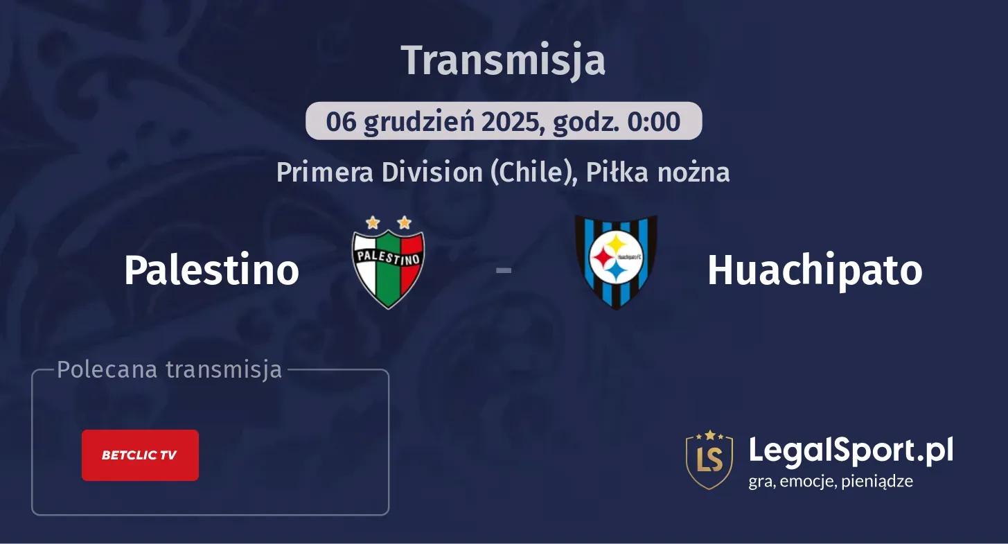 Palestino - Huachipato Transmisje