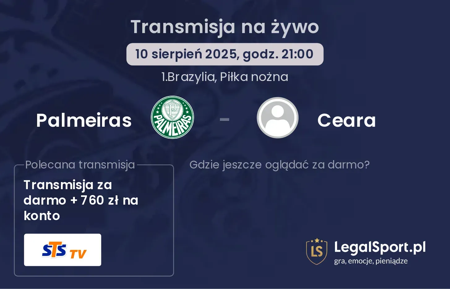 Palmeiras - Ceara gdzie oglądać?