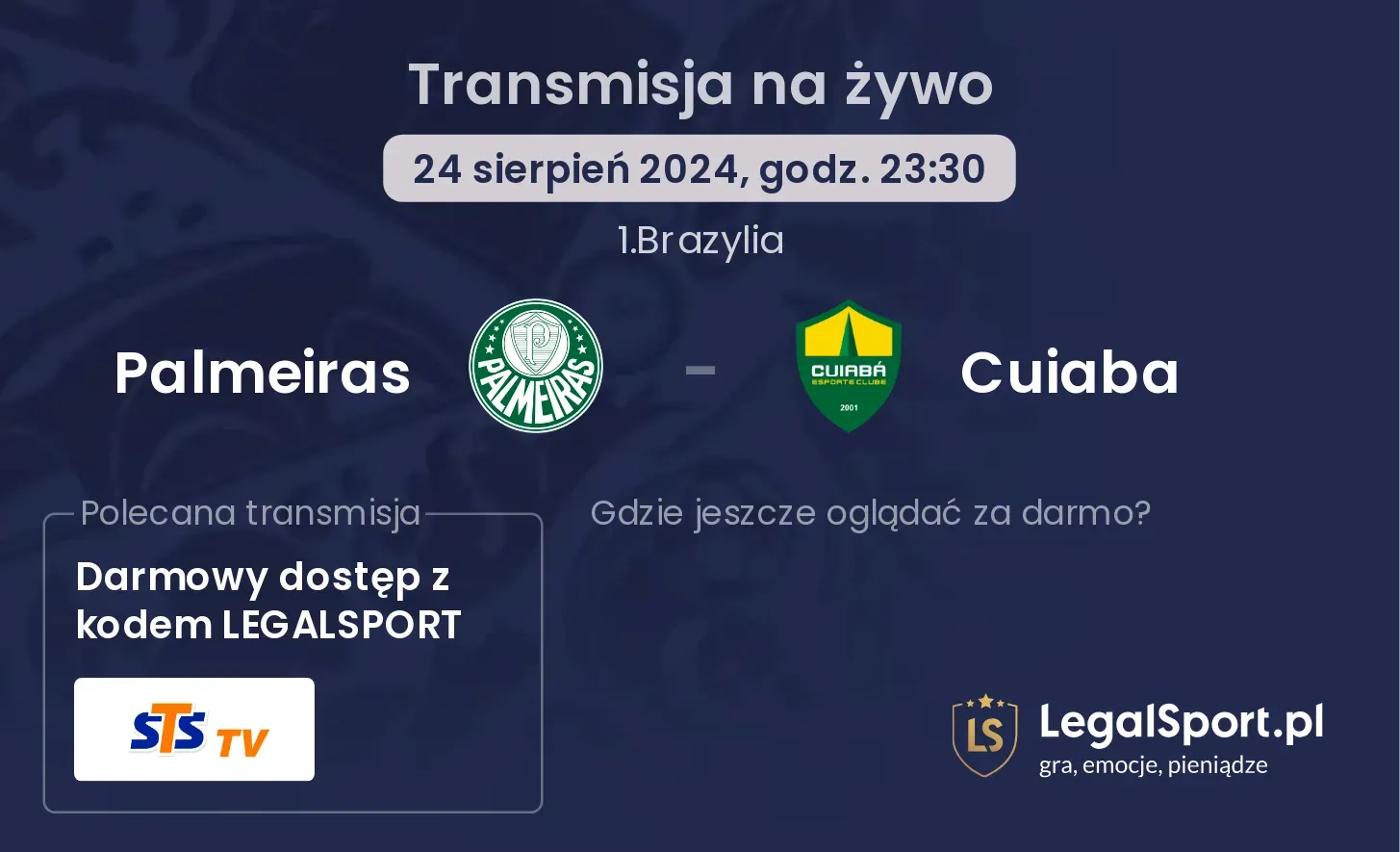 Palmeiras - Cuiaba gdzie oglądać? 24.08, godz. 23:30