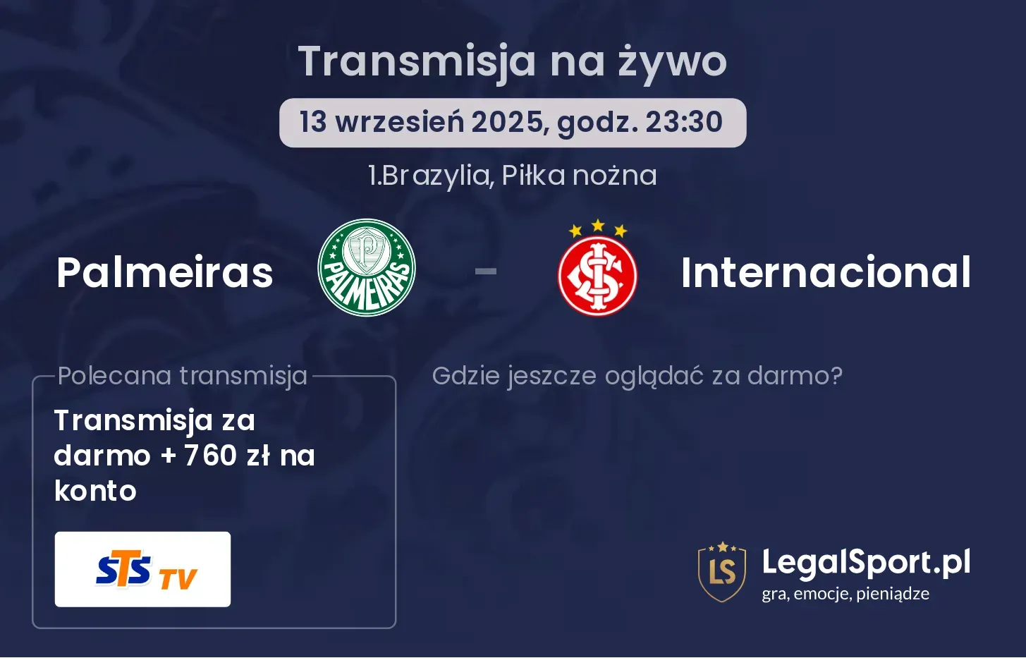 Palmeiras - Internacional gdzie oglądać?