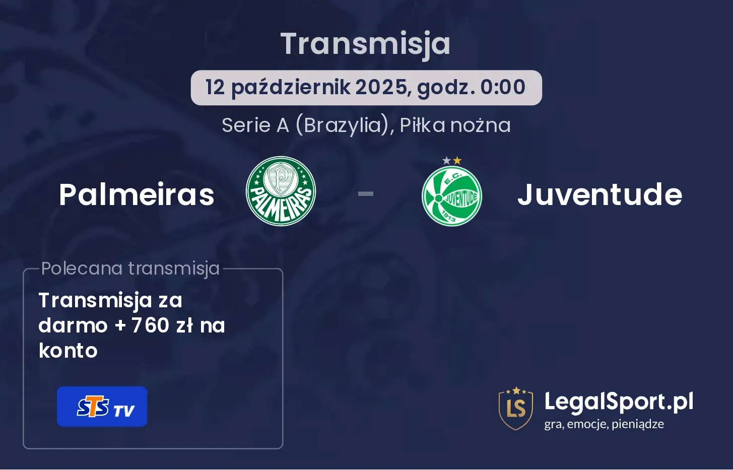 Palmeiras - Juventude gdzie oglądać?