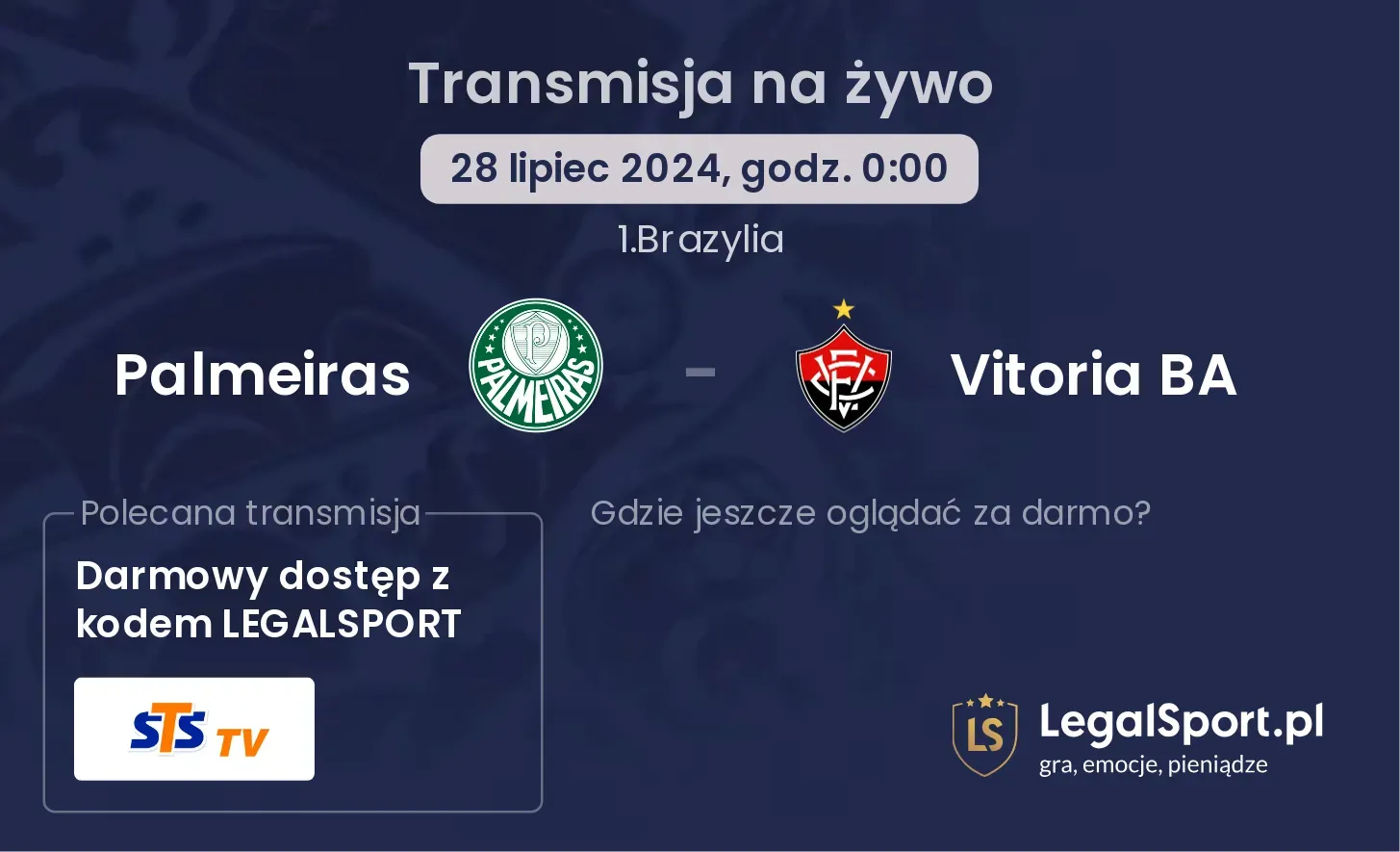 Palmeiras - Vitoria BA gdzie oglądać? (28.07, godz. 00:00)
