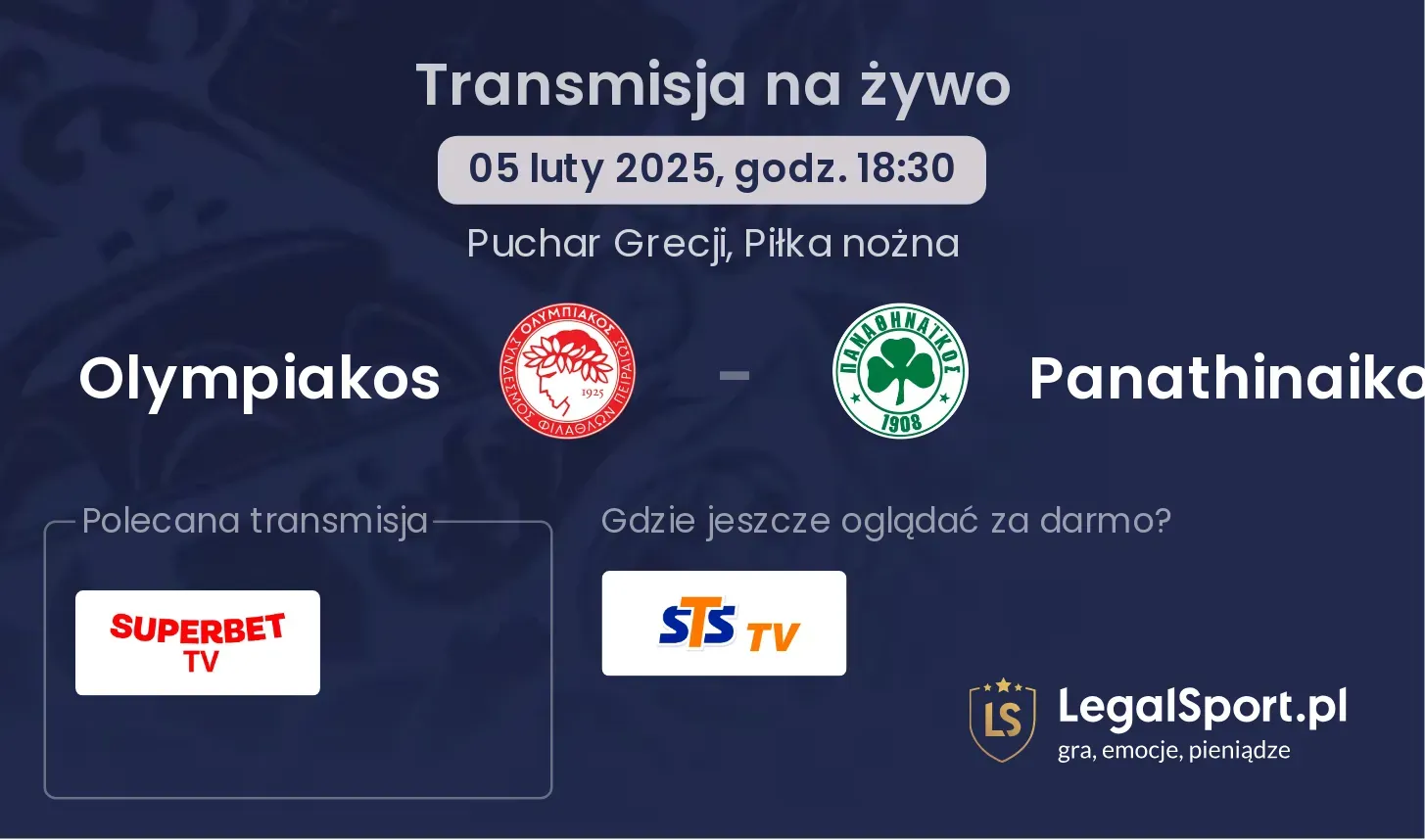 Olympiakos - Panathinaikos gdzie oglądać?