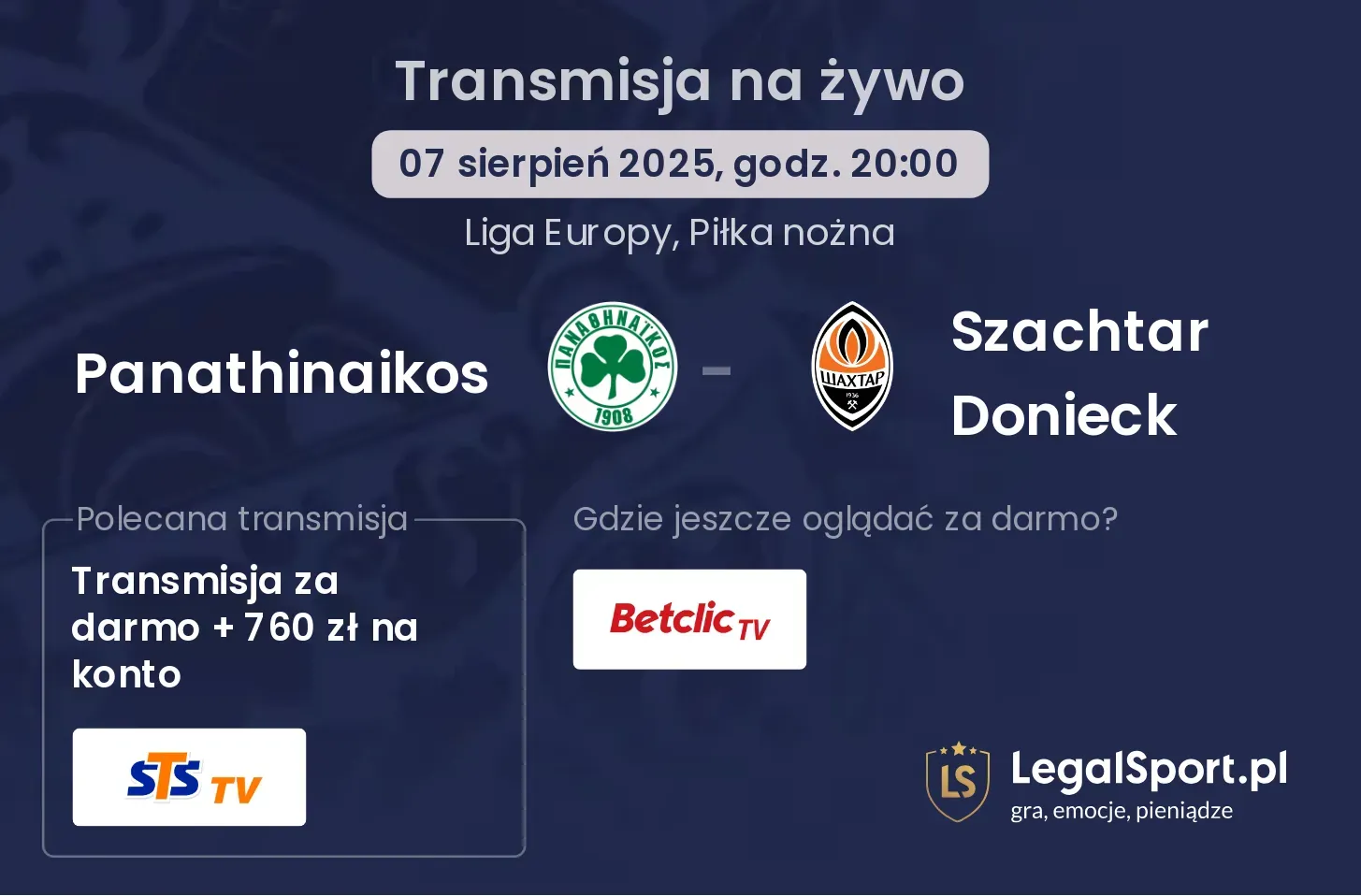 Panathinaikos - Szachtar Donieck gdzie oglądać?