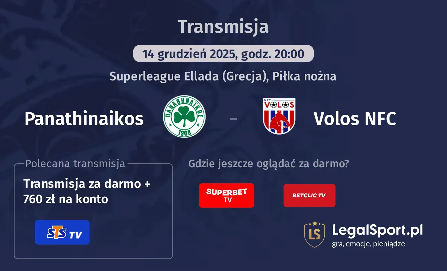 Panathinaikos - Volos NFC Transmisje