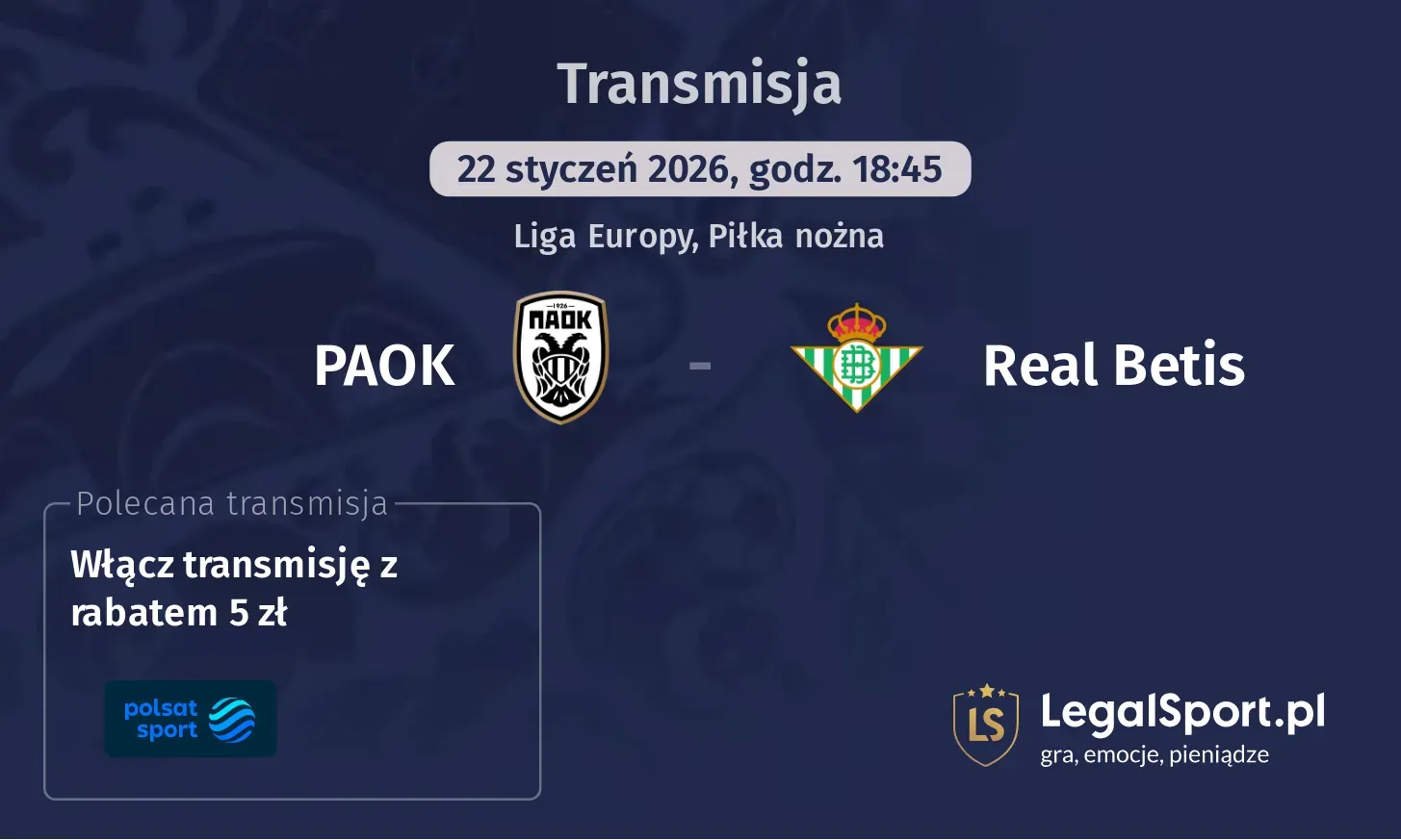 PAOK - Real Betis Transmisje