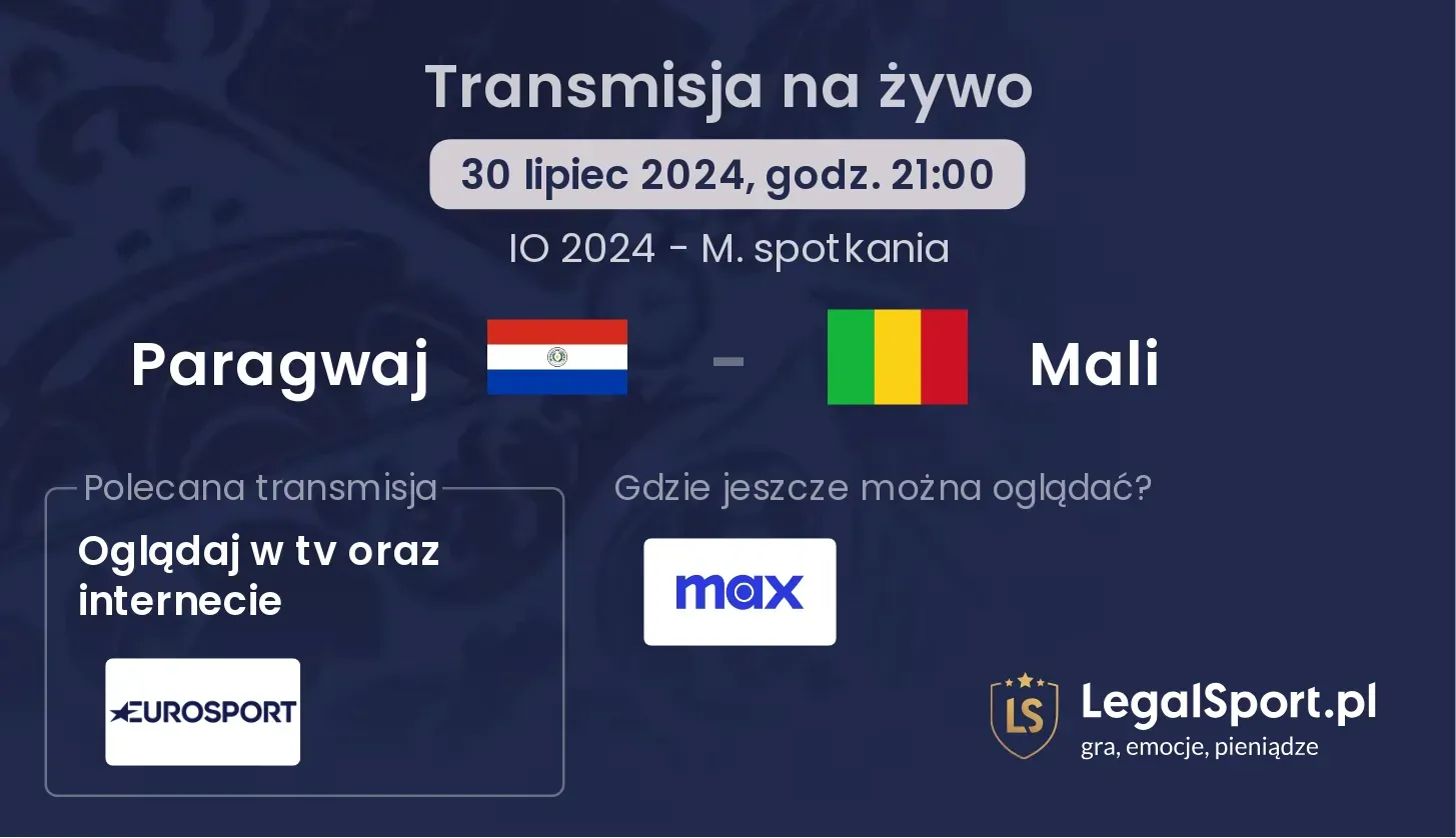 Paragwaj - Mali gdzie oglądać? (30.07, godz. 21:00)