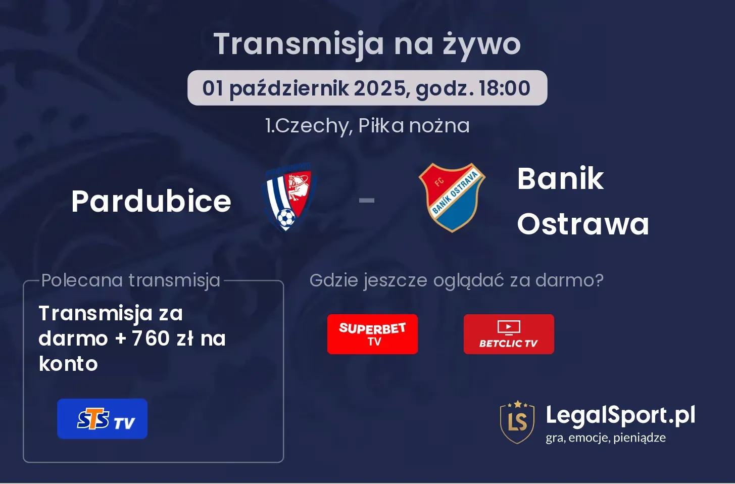 Pardubice - Banik Ostrawa gdzie oglądać?
