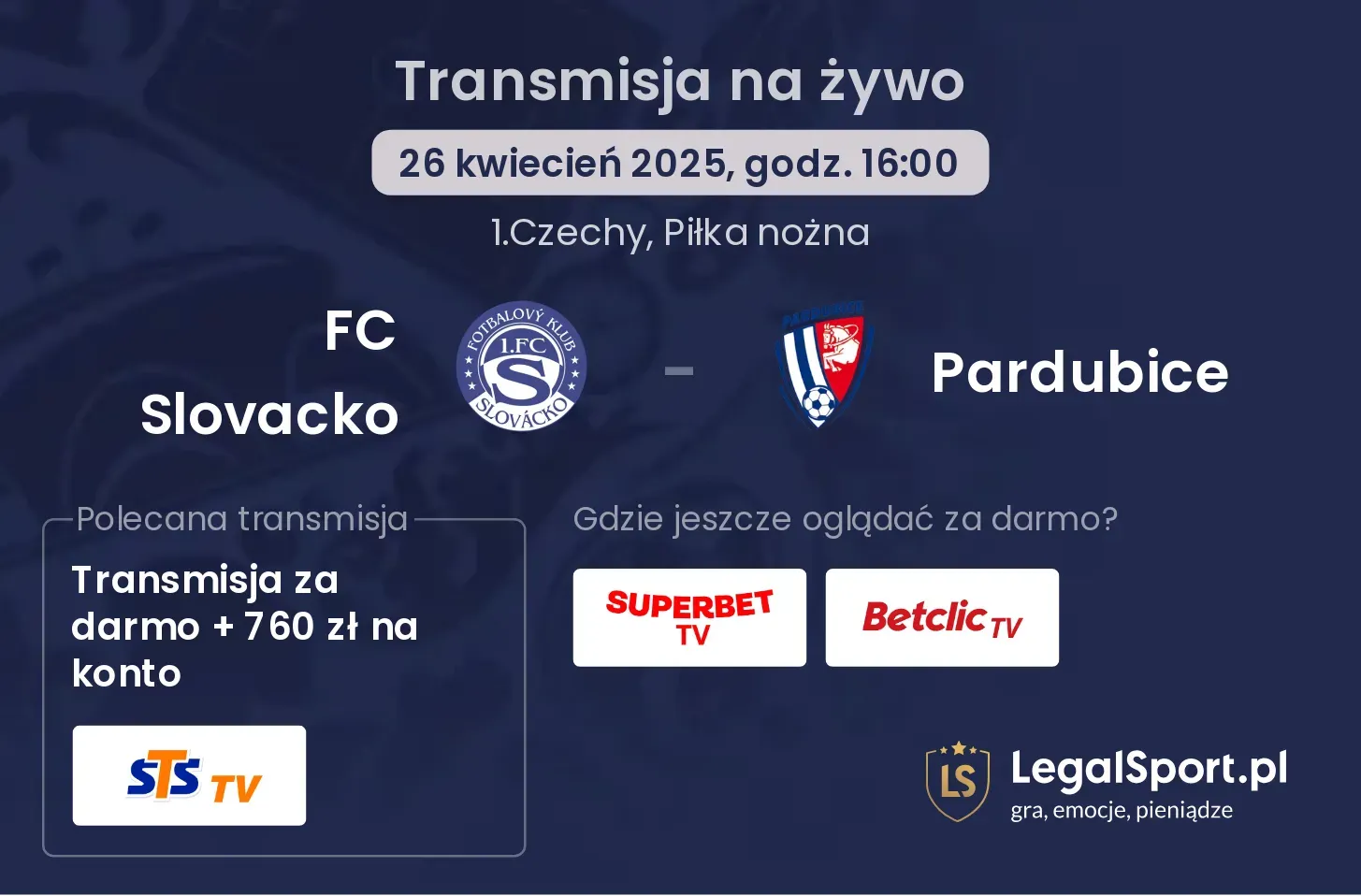 FC Slovacko - Pardubice gdzie oglądać transmisję?