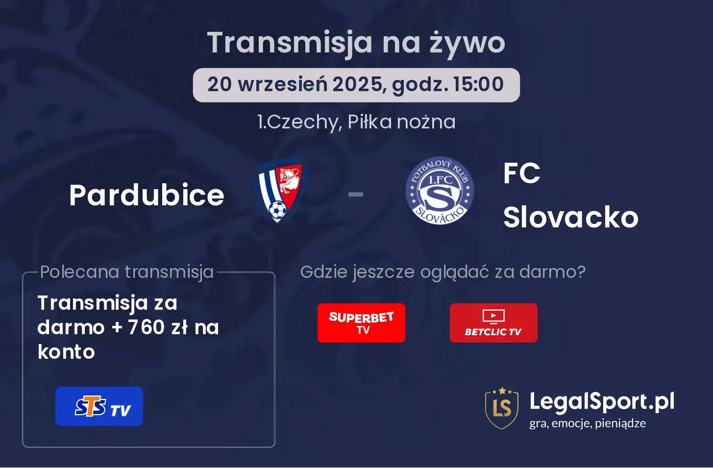 Pardubice - FC Slovacko transmisja na żywo